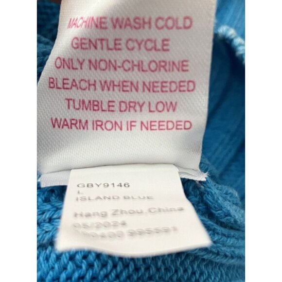 Design History Girls NWT Full Zip Blue Mock-Neck Crop Sweater Size L - Picture 8 of 9